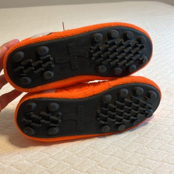 Sloffie Holland slippers house shoes, orange/white, kids 2-3 - Picture 7 of 7